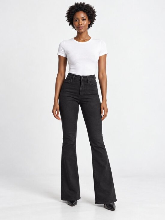 7 For All Mankind Denim - 7 For All Mankind Ultra High Rise Skinny Boot Jeans Black NFO Size 24 NWT